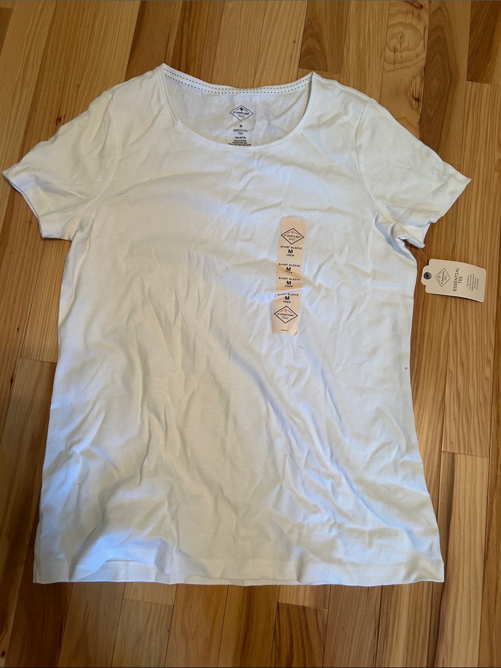 St. John's Bay White Short Sleeve Scoop Neck Tee